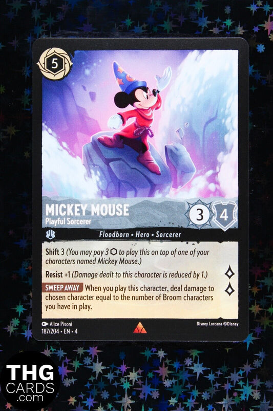 Mickey Mouse, Playful Sorcerer 187/204 Rare Lorcana Card EN 4