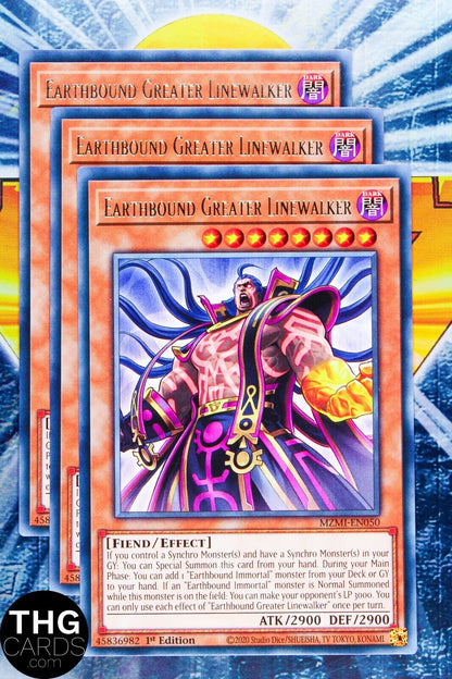 Earthbound Greater Linewalker MZMI-EN050 1st Edition Rare Yugioh Card Playset