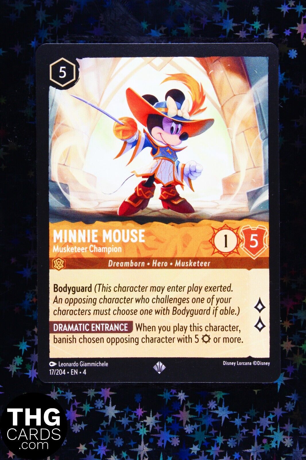 Minnie Mouse, Musketeer Champion 17/204 Super Rare Lorcana Card EN 4