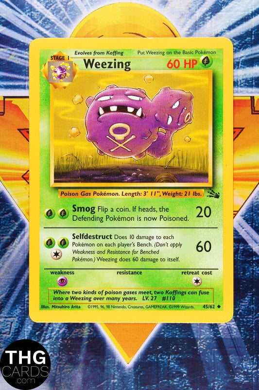 Weezing 45/62 Uncommon Fossil Pokemon Card