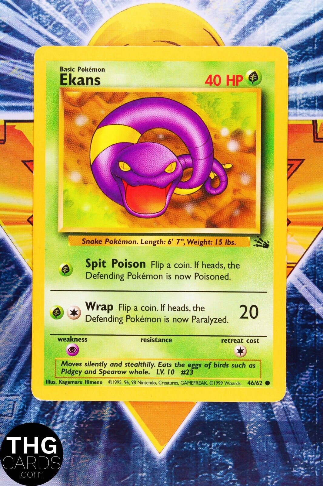 Ekans 46/62 Common Fossil Pokemon Card