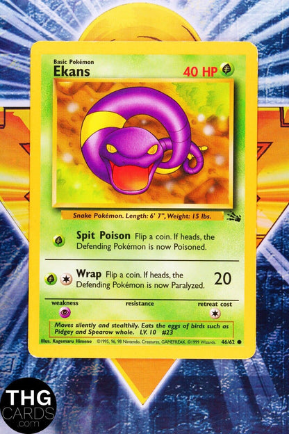 Ekans 46/62 Common Fossil Pokemon Card