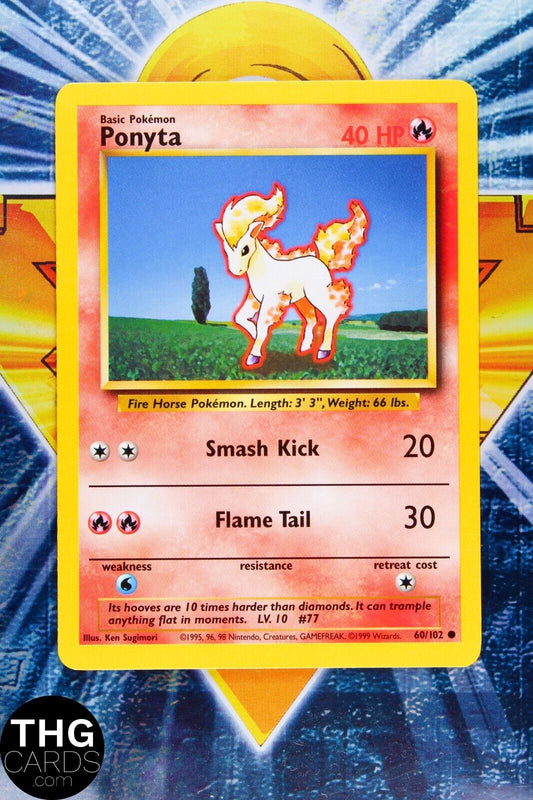 Ponyta 60/102 Common Base Set Pokemon Card