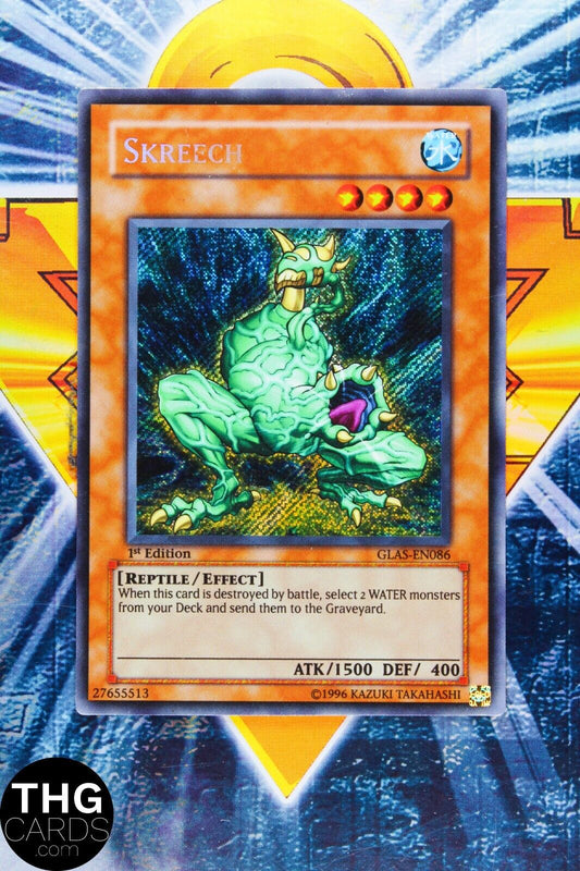 Skreech GLAS-EN086 1st Edition Secret Rare Yugioh Card 2