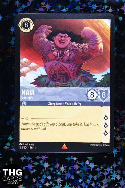 Maui, Demigod 185/204 Rare Lorcana Card EN 1 PLAYSET