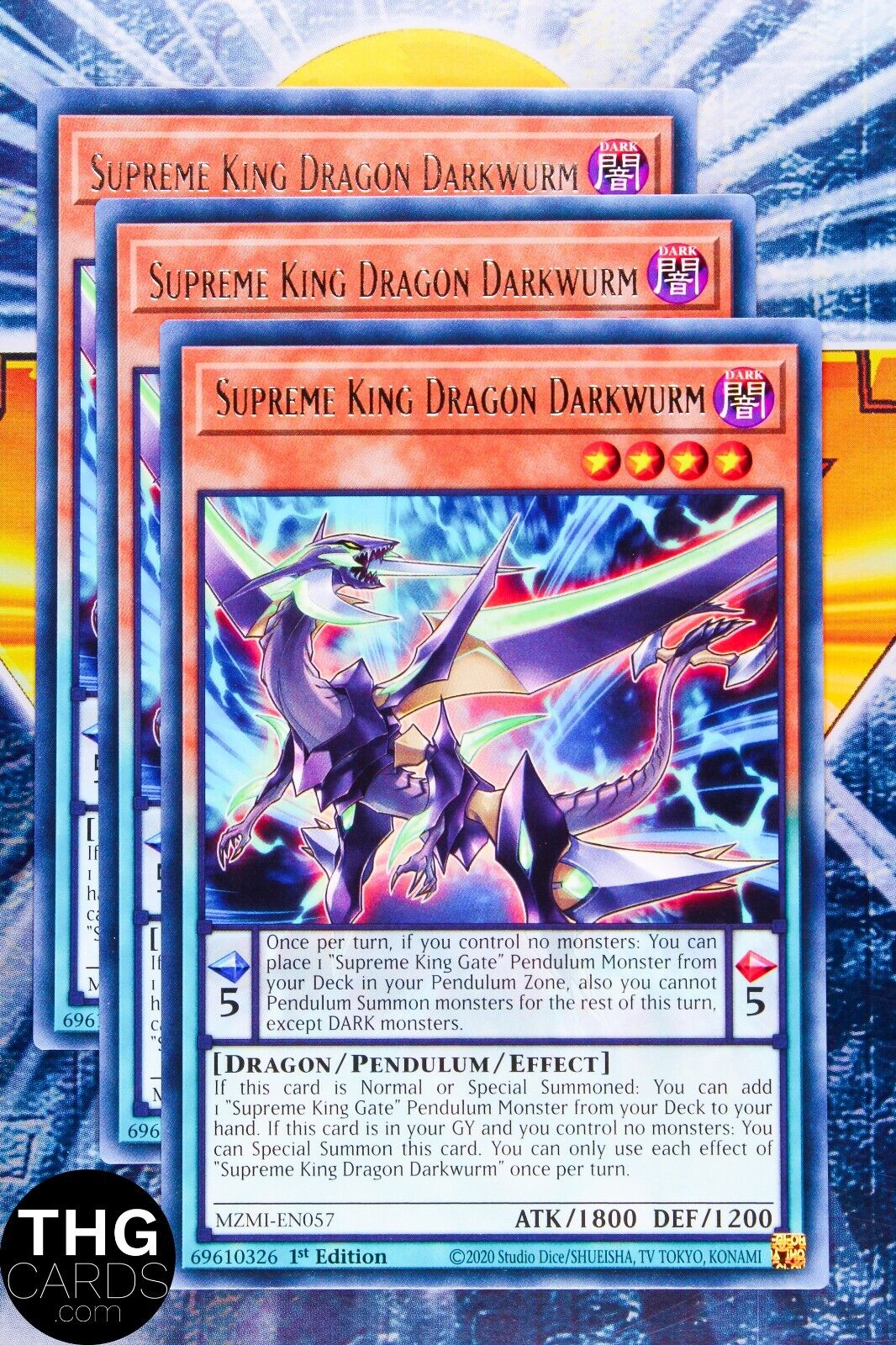 Supreme King Dragon Darkwurm MZMI-EN057 1st Ed Rare Yugioh Card Playset