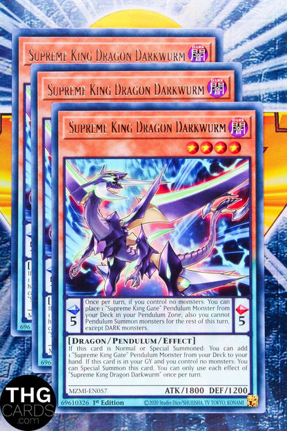 Supreme King Dragon Darkwurm MZMI-EN057 1st Ed Rare Yugioh Card Playset