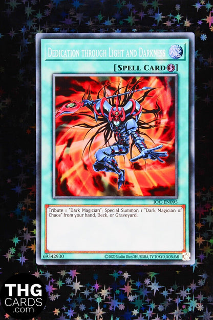 Dedication Through Light And Darkness IOC-EN095 Super Rare Yugioh Card 25th An