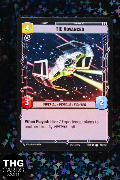 TIE Advanced 231/252 Foil Uncommon Star Wars Unlimited Card