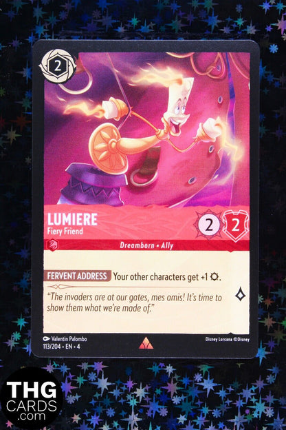 Lumiere, Fiery Friend 113/204 Rare Lorcana Card EN4