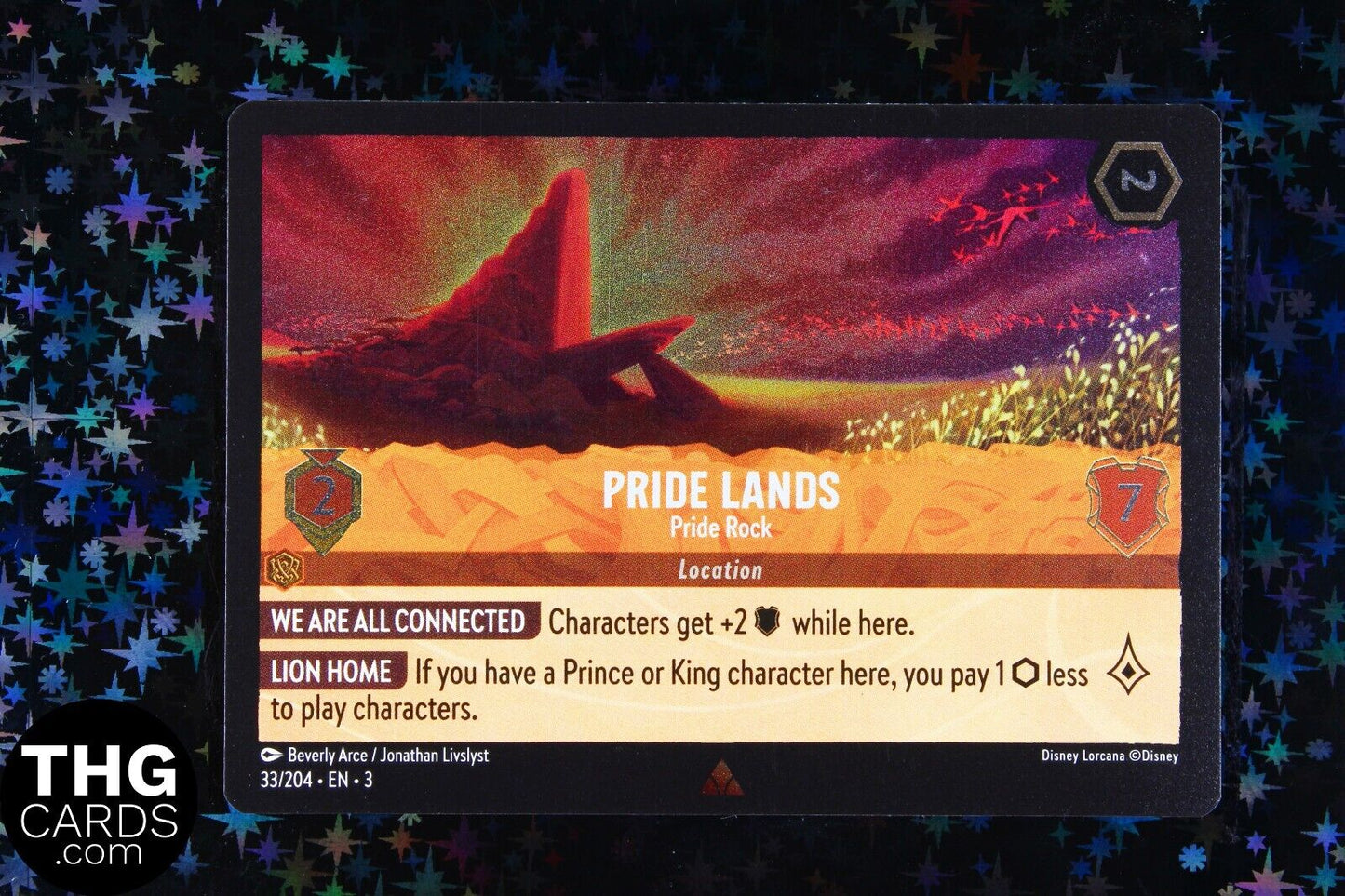 Pride Lands, Pride Rock 33/204 Foil Rare Lorcana Card EN3