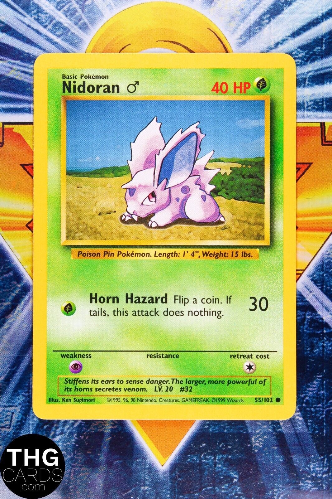 Nidoran 55/102 Common Base Set Pokemon Card