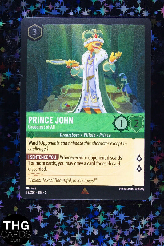 Prince John, Greddiest of All 89/204 Rare Foil Lorcana Card EN 2