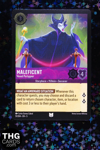 Maleficent, Vexed Partygoer 51/204 Foil Uncommon Lorcana Card EN 5