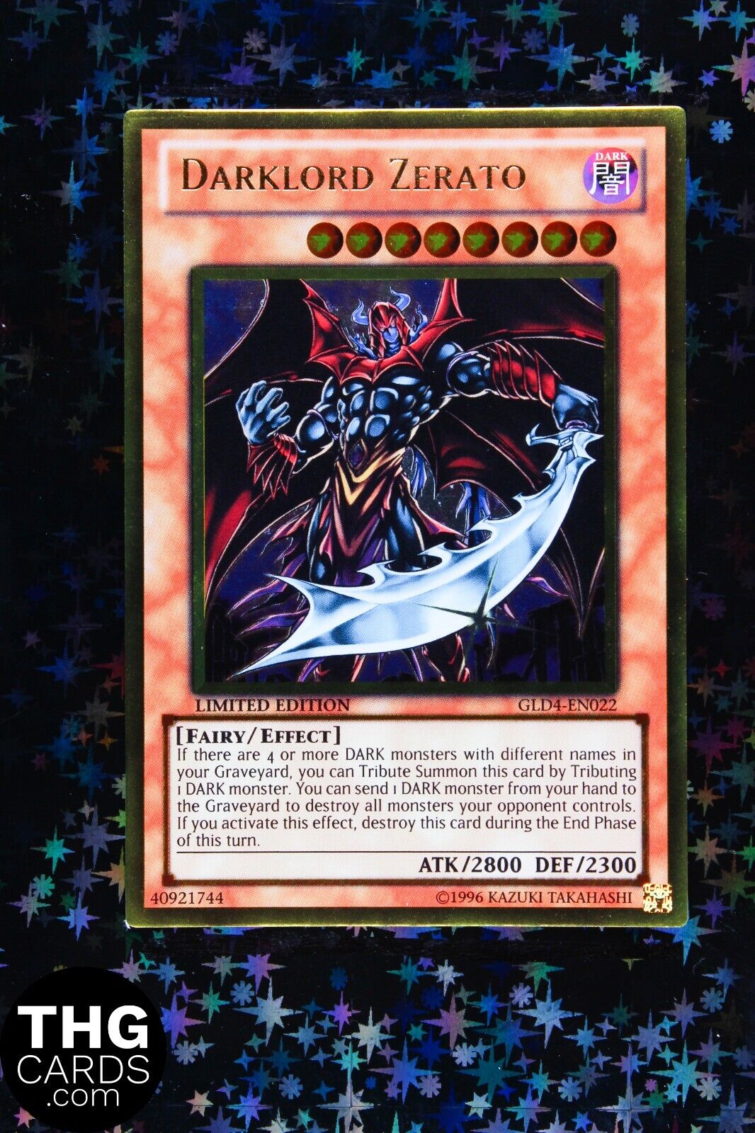 Darklord Zerato GLD4-EN022 Gold Ultra Rare Yugioh Card