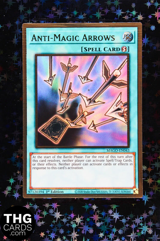 Anti-Magic Arrows MAGO-EN043 1st Ed Premium Gold Rare Yugioh Card