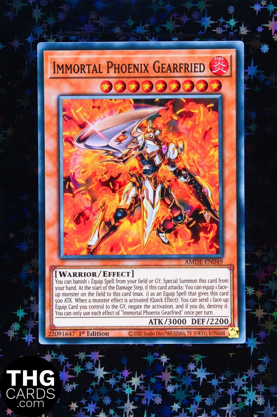 Immortal Phoenix Gearfried AMDE-EN049 1st Edition Super Rare Yugioh Card