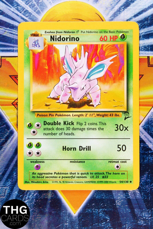 Nidorino 54/130 Uncommon Base Set 2 Pokemon Card