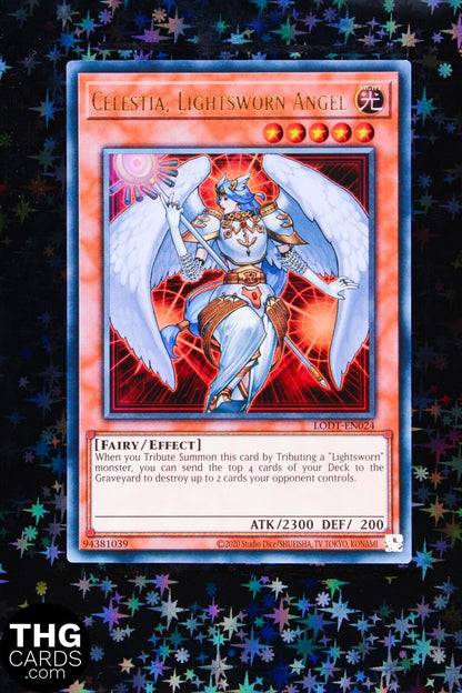 Celestia, Lightsworn Angel LODT-EN024 Ultra Rare Yugioh Card 2024 Reprint