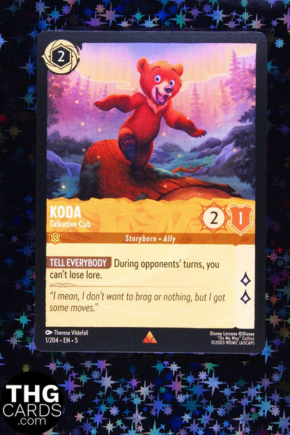 Koda, Talkative Cub 1/204 Rare Lorcana Card EN 5