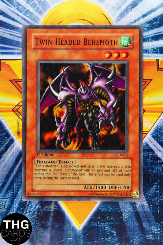 Twin-Headed Behemoth LOD-063 1st Edition Super Rare Yugioh Card