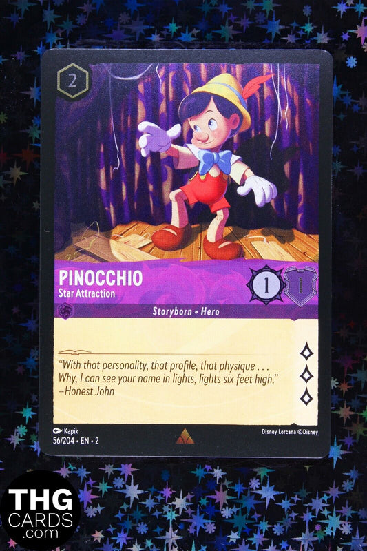 Pinocchio, Star Attraction 56/204 Foil Rare Lorcana Card EN2