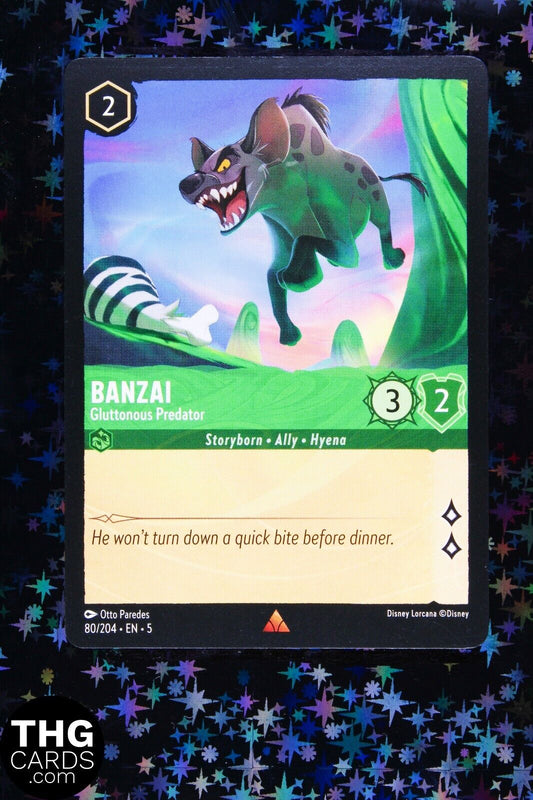 Banzai, Gluttonous Predator 80/204 Rare Lorcana Card EN5