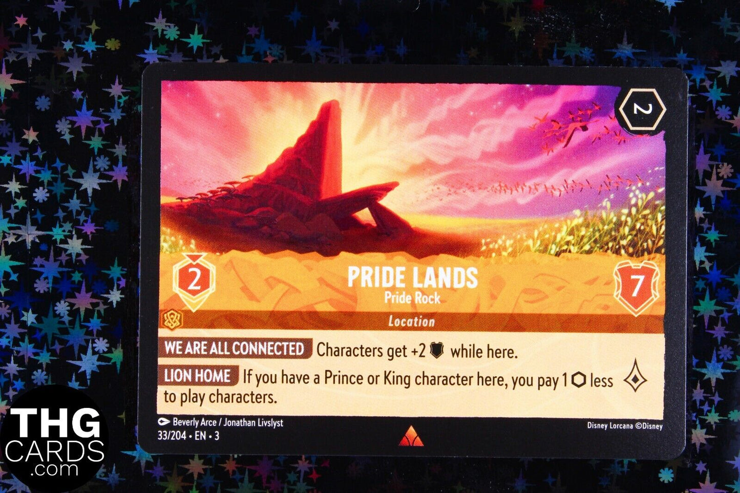 Pride Lands, Pride Rock 33/204 Rare Lorcana Card EN3