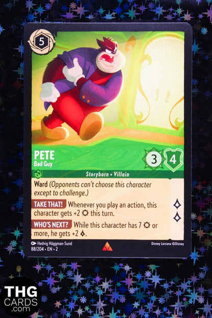 Pete, Bad Guy 88/204 Rare Lorcana Card EN 2 PLAYSET