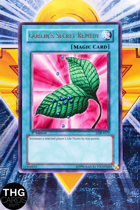 Goblin's Secret Remedy LOB-E079 1st Edition Rare Yugioh Card