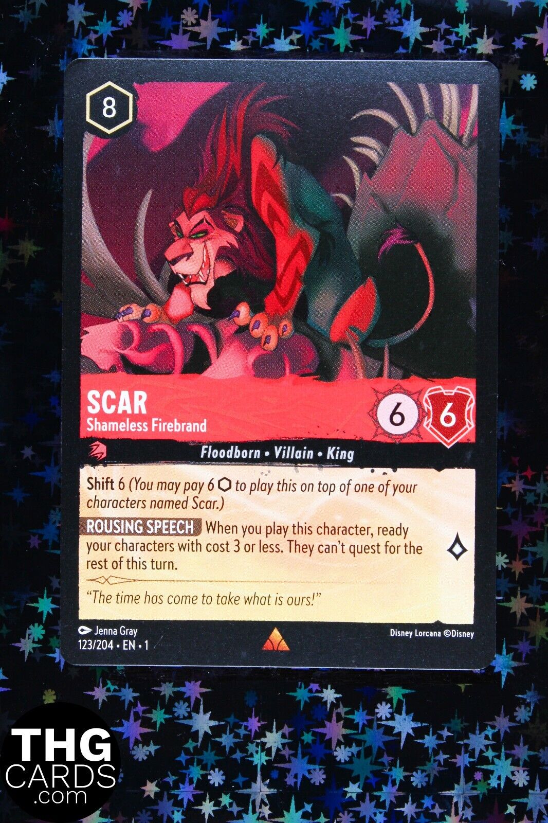 Scar, Shameless Firebrand 123/204 Rare Lorcana Card EN 1