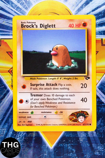 Brock's Diglett 67/132 Common Gym Challenge Pokemon Card