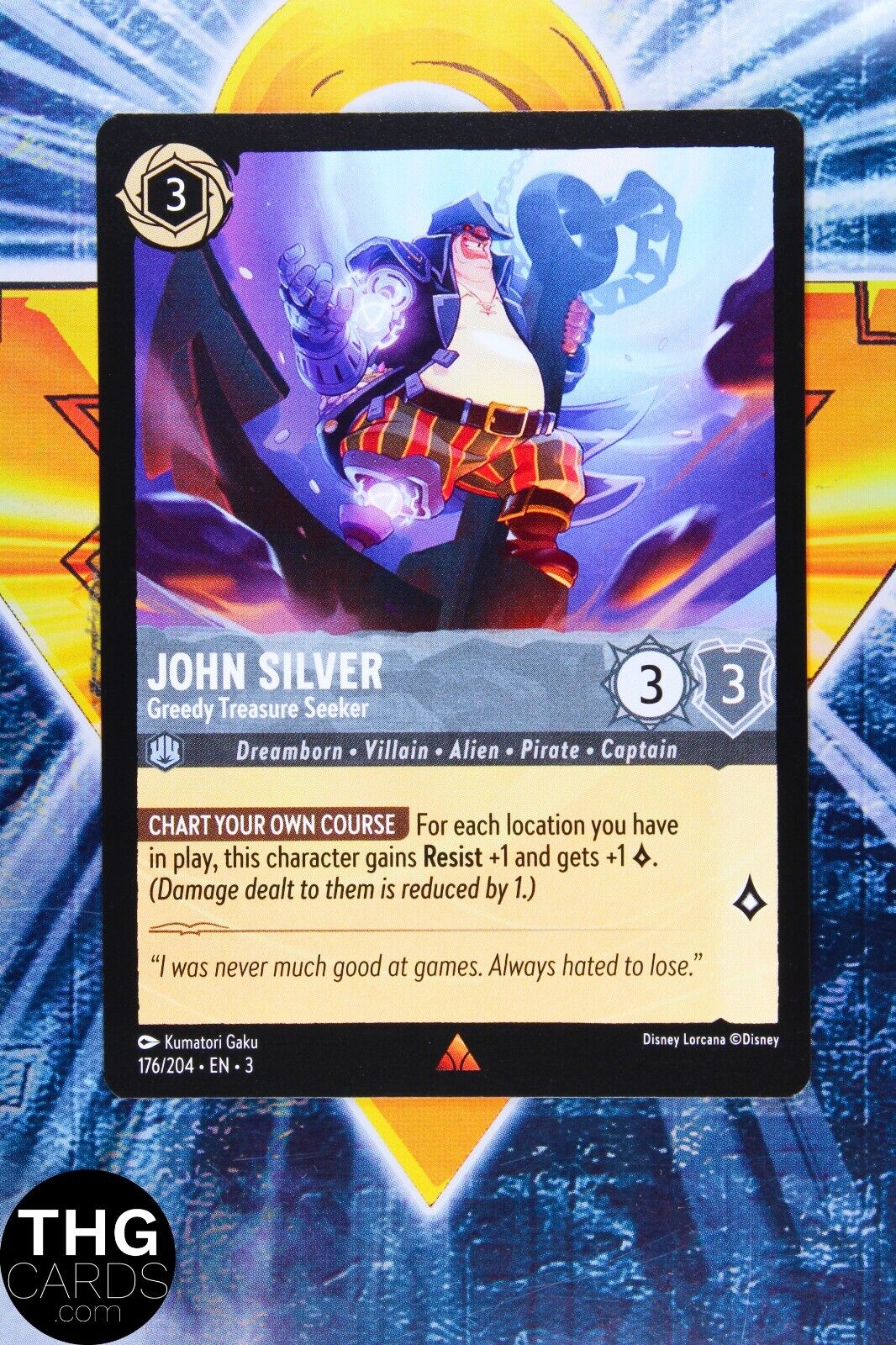 John Silver, Greedy Treasure Seeker 176/204 Rare Lorcana Into the Inklands