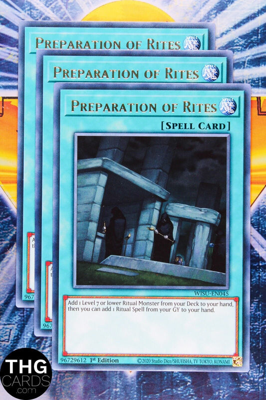 Preparation of Rites WISU-EN045 1st Edition Rare Yugioh Card Playset