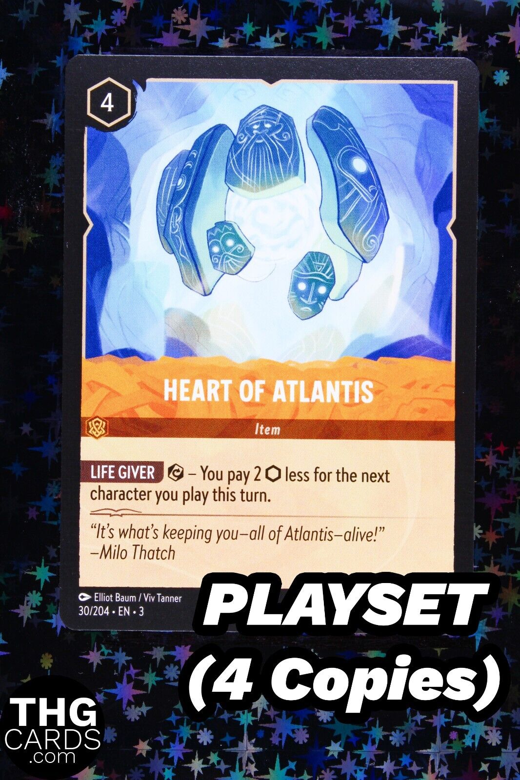 Heart of Atlantis 30/204 Rare Lorcana Card EN3 PLAYSET