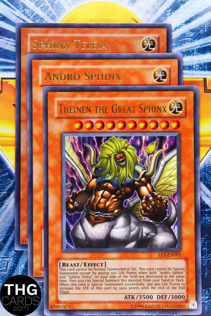 Theinen, Andro, Teleia Sphinx EP1-EN001 002 003 Ultra Rare Promo Set Yugioh Card