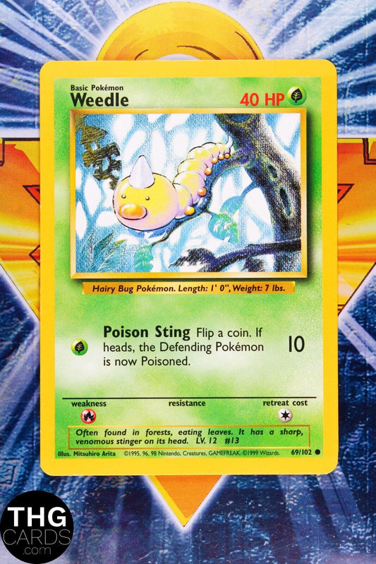 Weedle 69/102 Common Base Set Pokemon Card