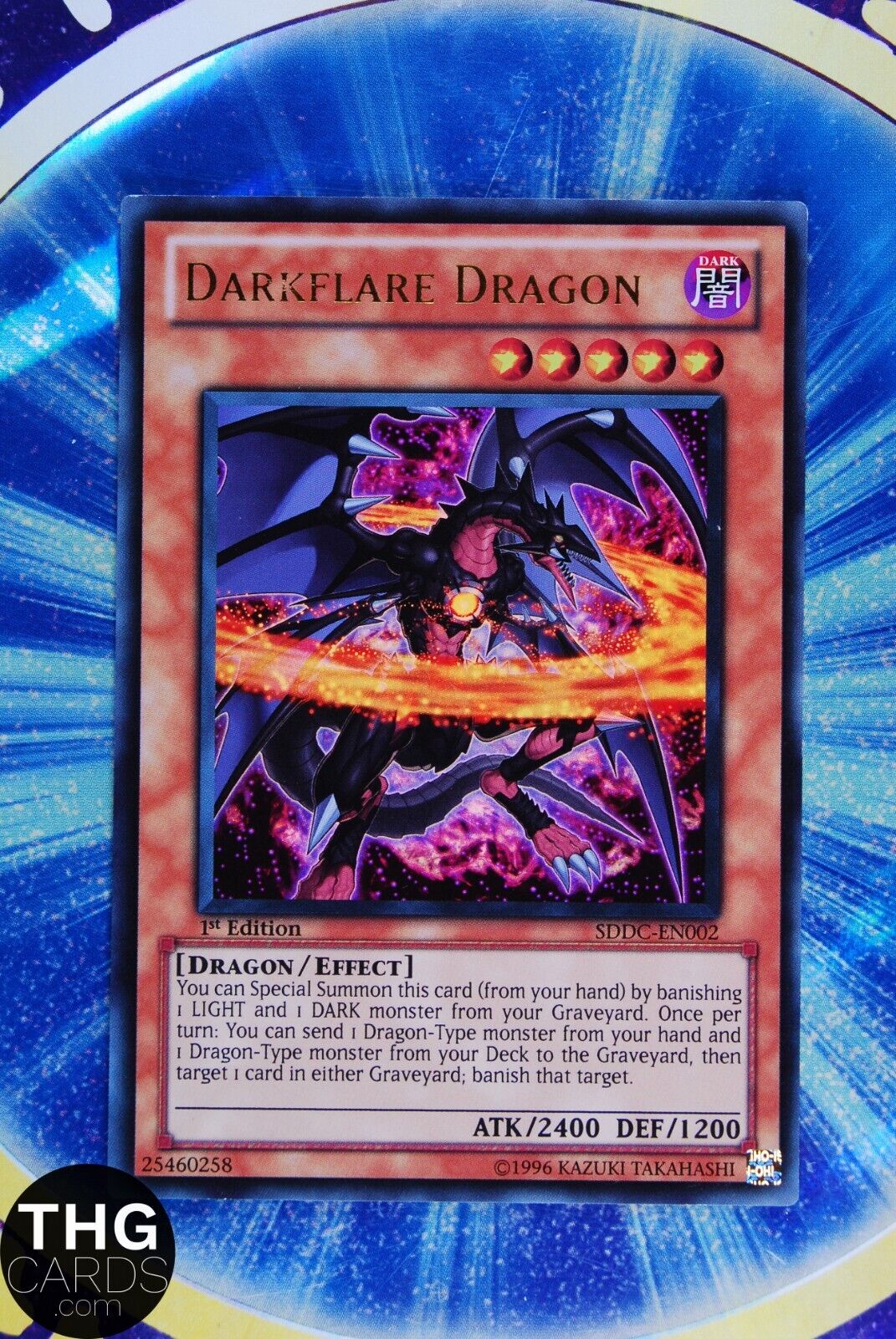 Darkflare Dragon SDDC-EN002 1st Edition Ultra Rare Yugioh Card