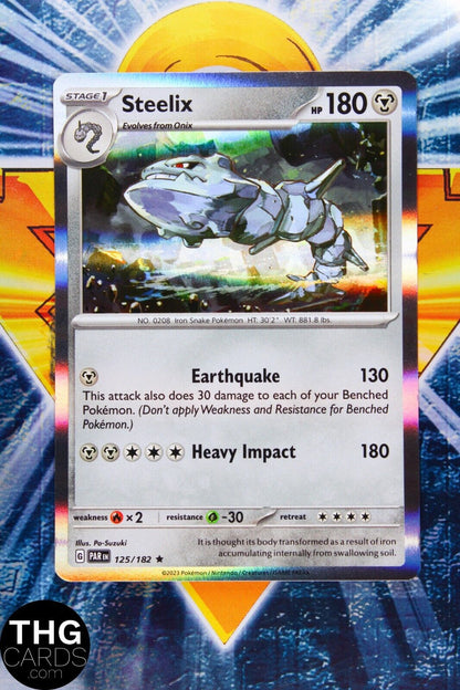 Steelix 125/182 Holo Rare Holo Paradox Rift Pokemon Card