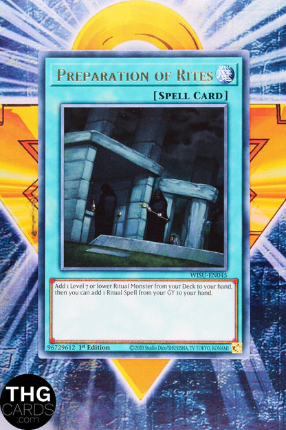 Preparation of Rites WISU-EN045 1st Edition Rare Yugioh Card Playset