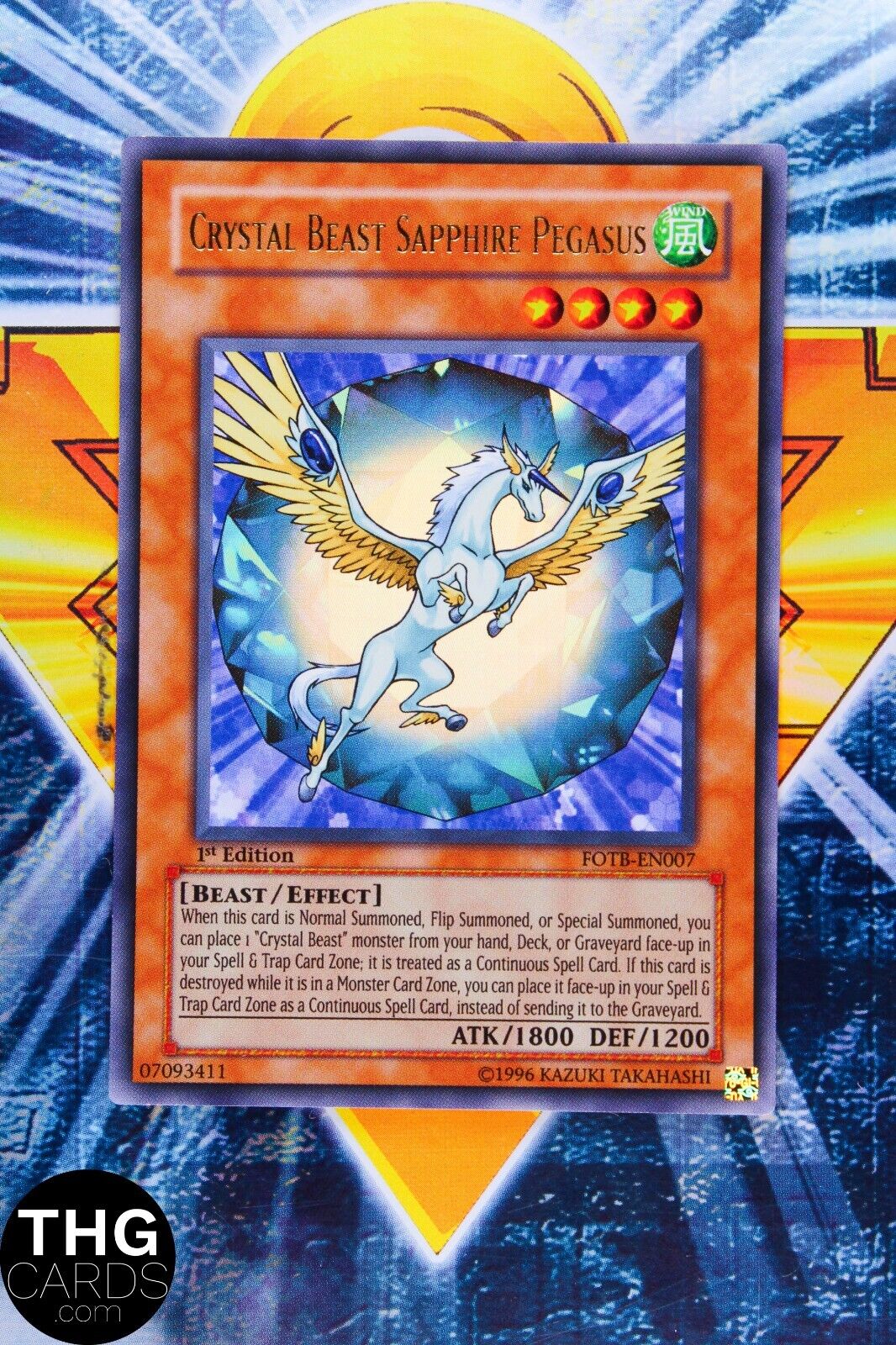 Crystal Beast Sapphire Pegasus FOTB-EN007 1st Edition Rare Yugioh Card