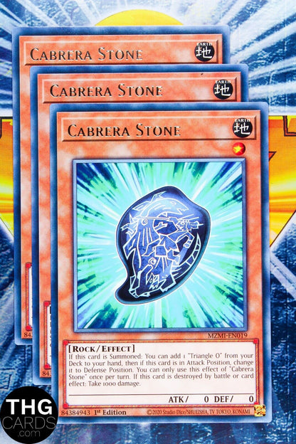 Cabrera Stone MZMI-EN019 1st Edition Rare Yugioh Card Playset