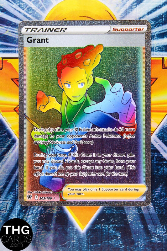 Grant 203/189 Holo Secret Rainbow Rare Sword & Shield: Lost Origin Pokemon Card