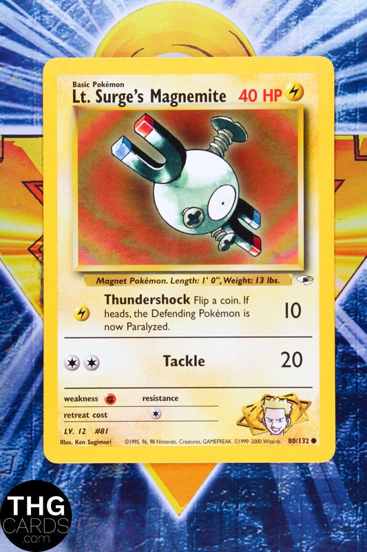 Lt. Surge's Magnemite 80/132 Common Gym Heroes Pokemon Card