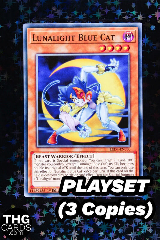 Lunalight Blue Cat LED4-EN050 1st Edition Common Yugioh Card Playset