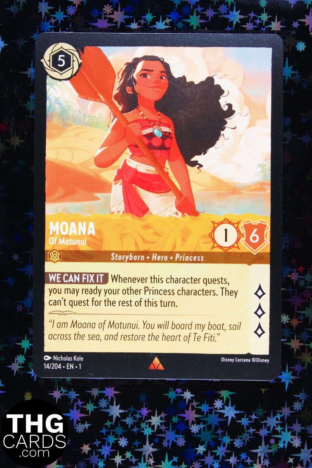 Moana, Of Motunui 14/204 Rare Lorcana Card EN 1