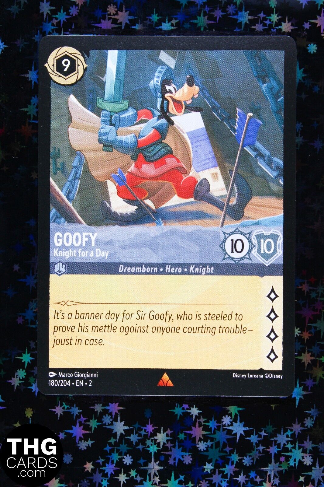 Goofy, Knight for a Day 180/204 Rare Lorcana Card EN 2 PLAYSET