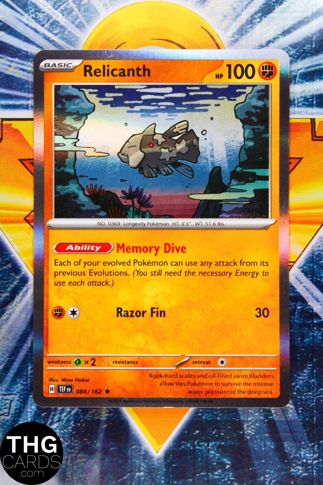 Relicanth 084/162 Rare Holo Temporal Forces Pokemon Card