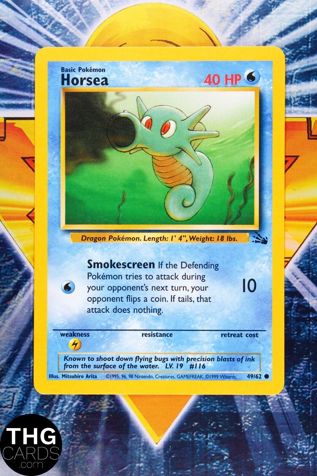 Horsea 49/62 Common Fossil Pokemon Card