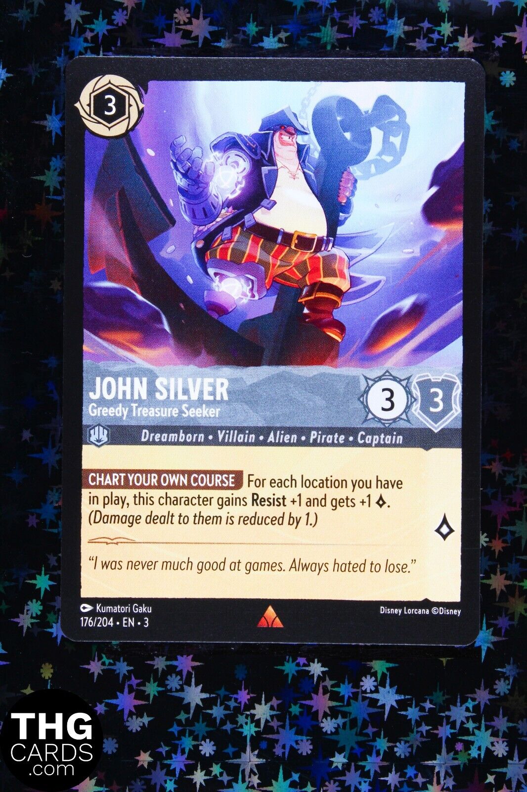 John Silver, Greedy Treasure Seeker 176/204 Rare Lorcana Card EN 3